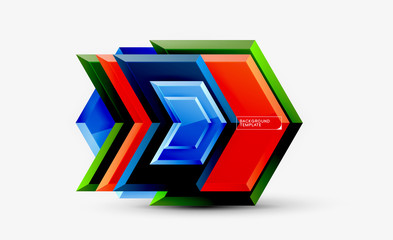 Techno arrow background, template design