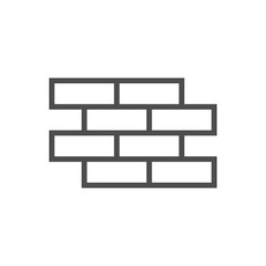 brick wall vector icon isolated on white background. brick wall flat icon for web, mobile and user interface design