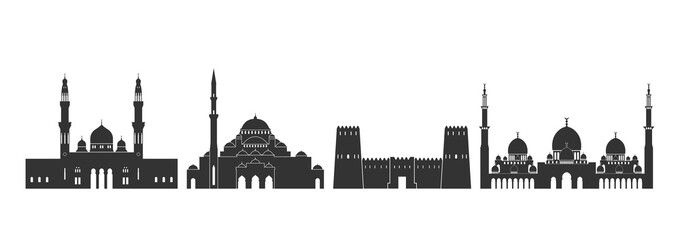 Abu Dhabi logo.  Isolated Abu Dhabi  architecture on white background