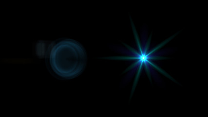 cyan lens flare