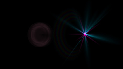 cyan lens flare