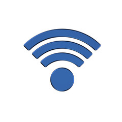 3d rendering of Wifi signal icon isolated on white background