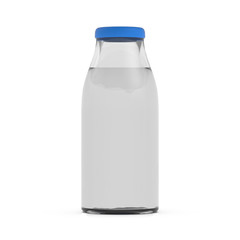 3d rendering of glass bottle of soda water isolated on white background