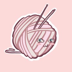 ball of yarn and knitting needles
