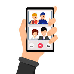 Video call, family conversation illustration