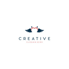 Love Care Freedom Creative Icon Logo Design Element Vector Template Concept
