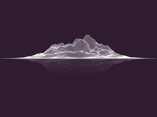 Abstract vector mesh landscape. Data visualization background - 260762730