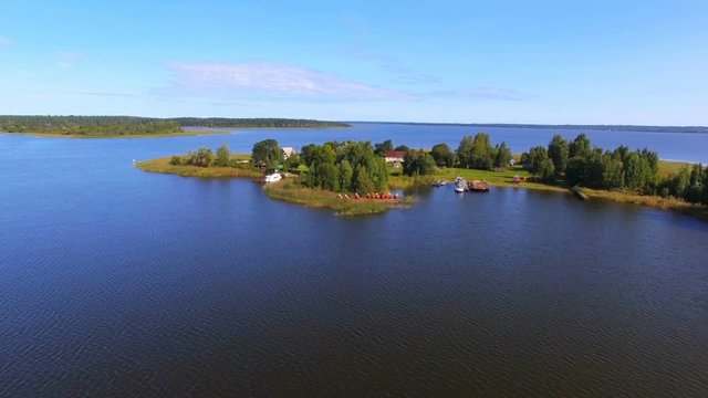 Aerial View Of An Island On Lake Seliger, Russia