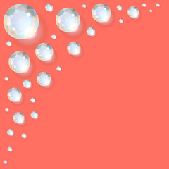 Diamonds in the corner on a Coral color background