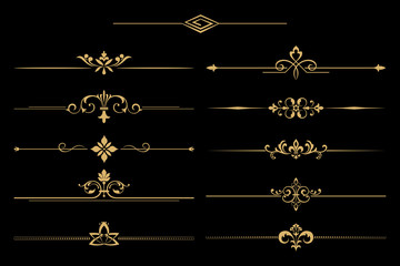 Vintage set. Floral elements for design monograms, invitations, frames, menus and labels. Graphic design of the website, cafes, boutiques, hotels, wedding invitations.