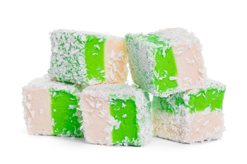 Tasty Turkish delight isolated on white