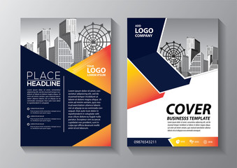 Brochure design, cover modern layout, annual report, poster, flyer in A4 with colorful triangles, geometric shapes for tech, science, market with light background