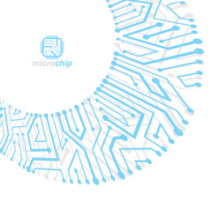 Vector circuit board with electronic components of technology device. Computer motherboard cybernetic abstraction. Electronic microprocessor