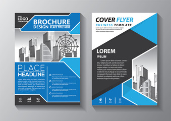 Brochure design, cover modern layout, annual report, poster, flyer in A4 with colorful triangles, geometric shapes for tech, science, market with light background