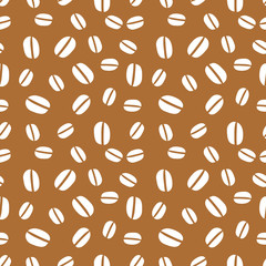 Coffee beans brown and white pattern.