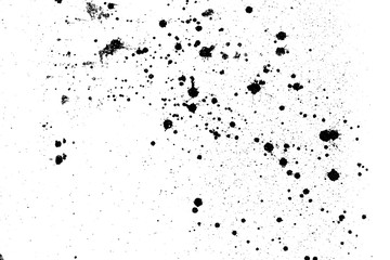 Black and white abstract splatter color on wall background. Textured  paint drops ink splash grunge...