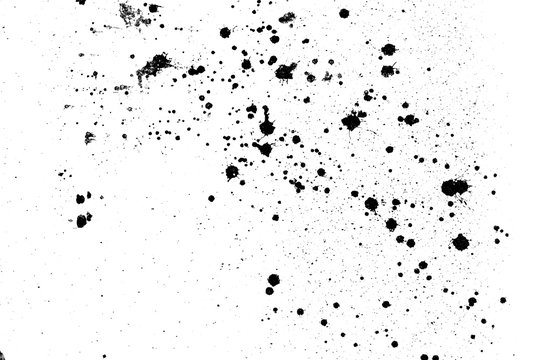 Black And White Abstract Splatter Color On Wall Background. Textured  Paint Drops Ink Splash Grunge Design