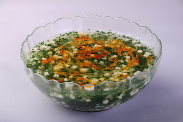 salad in a bowl isolated on white