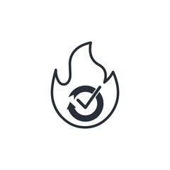 Fire and renewal icons.Hot update, renewal . Vector linear icon.