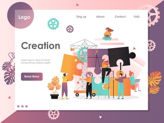 Creation vector website landing page design template