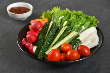 fresh vegetables on a plate