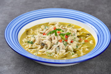 chicken noodle soup with noodles and vegetables