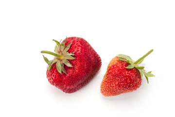 Strawberries with leaves.