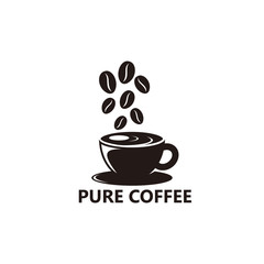 Pure Coffee Logo Template Design Vector, Emblem, Design Concept, Creative Symbol, Icon