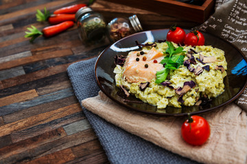 Fillet of Salmon Mashed Broccoli