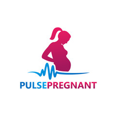Obraz na płótnie Canvas Pulse Pregnant Logo Template Design Vector, Emblem, Design Concept, Creative Symbol, Icon