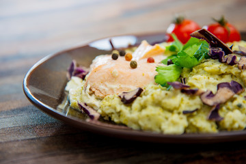 Fillet of Salmon Mashed Broccoli