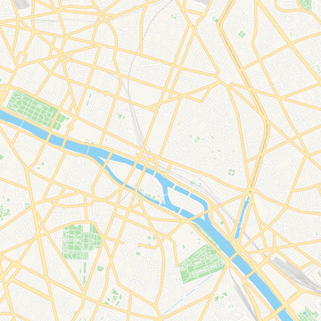 Paris, France printable map