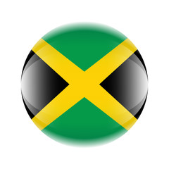 Jamaica flag icon in the form of a ball. Vector eps 10