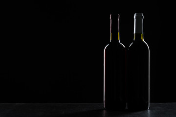 Wine bottle mockup. Front view.