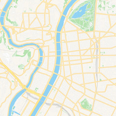 Lyon, France printable map