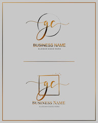 Initial G C GC handwriting logo vector. Letter handwritten logo template.