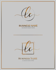 Initial L C LC handwriting logo vector. Letter handwritten logo template.