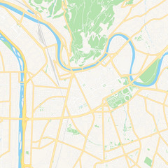 Grenoble, France printable map