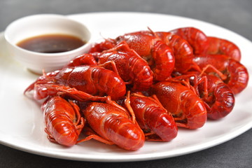 boiled crawfish on a plate