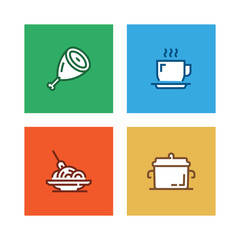 FOOD AND DRINK LINE ICON SET