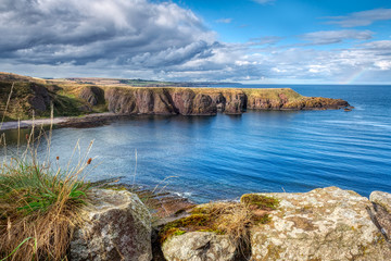 scenic wiev of scotland shore with clouds