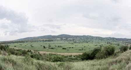 Fototapeta na wymiar Landscape in Uganda in Queens Elizabeth National Park