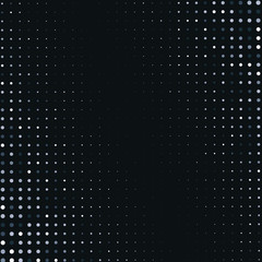 Vector abstract silver halftone pattern on black background