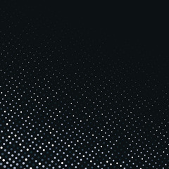 Vector abstract silver halftone pattern on black background