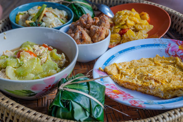 Delicious thai lunch served
