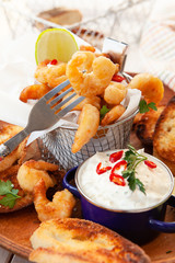 Leckere Popcorn Shrimps