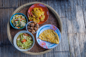 Delicious thai lunch served