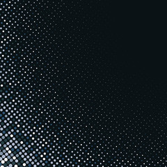 Vector abstract silver halftone pattern on black background