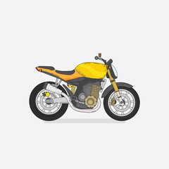 naked motorcycle with out line graphic