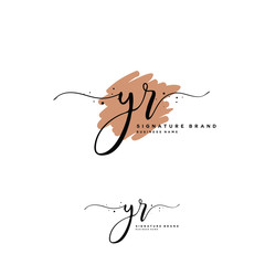 Y R YR Initial letter handwriting and  signature logo.